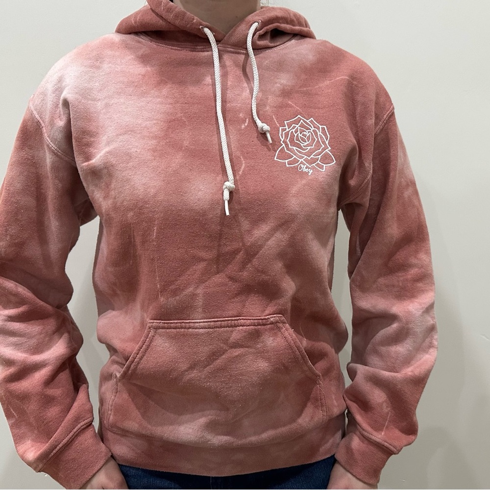 Obey Rose Hoodie – Pink Tie-Dye – Size Small